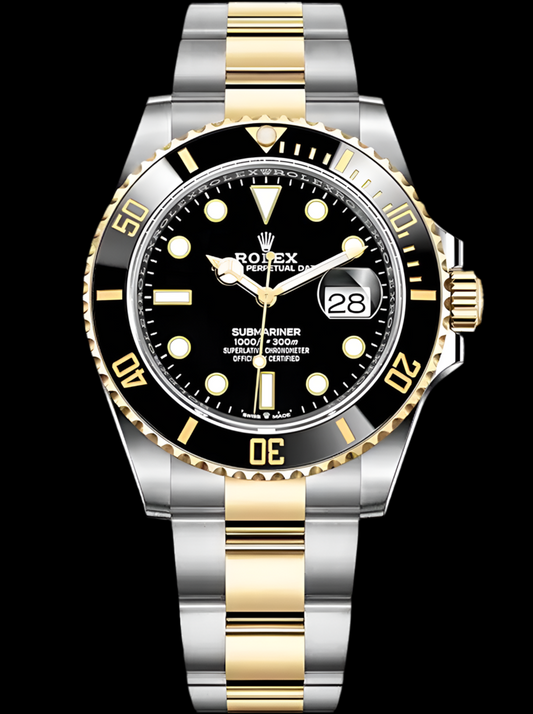 Rolex Submariner Μαύρο Καντράν – Δύο Τόνων Χρυσό & Ανοξείδωτο Ατσάλι